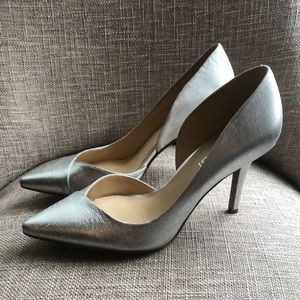 Nine West  Metallic Silver Leather Pump